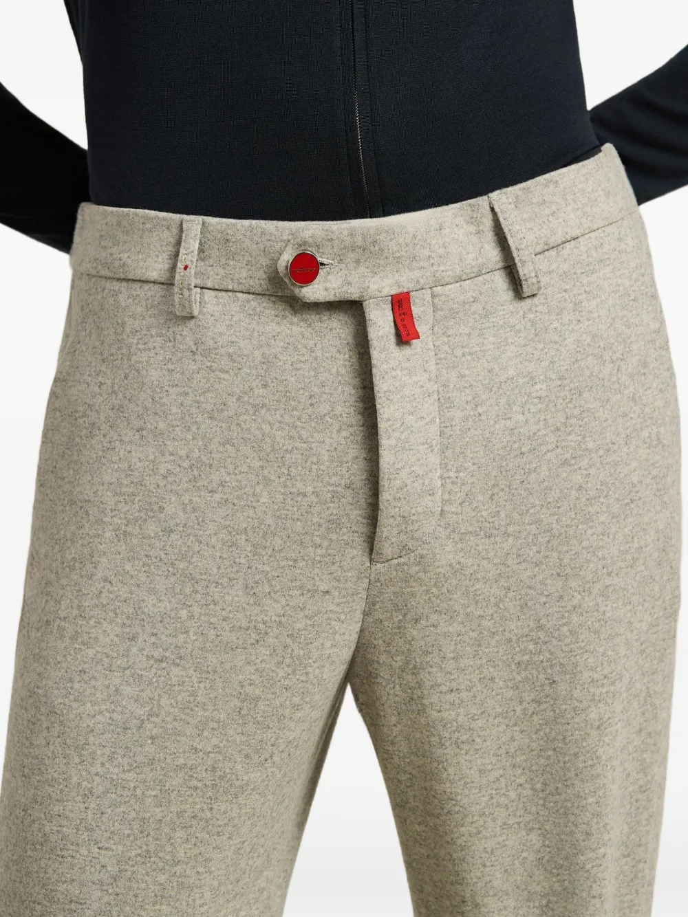 Kiton melange-effect tailored trousers Beige
