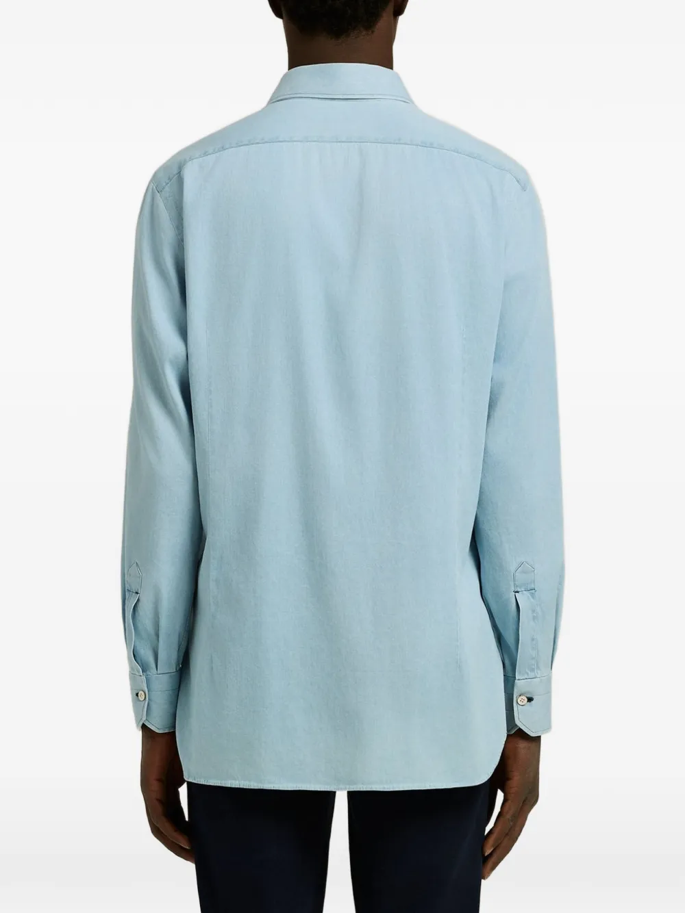 Kiton spread-collar shirt Blauw