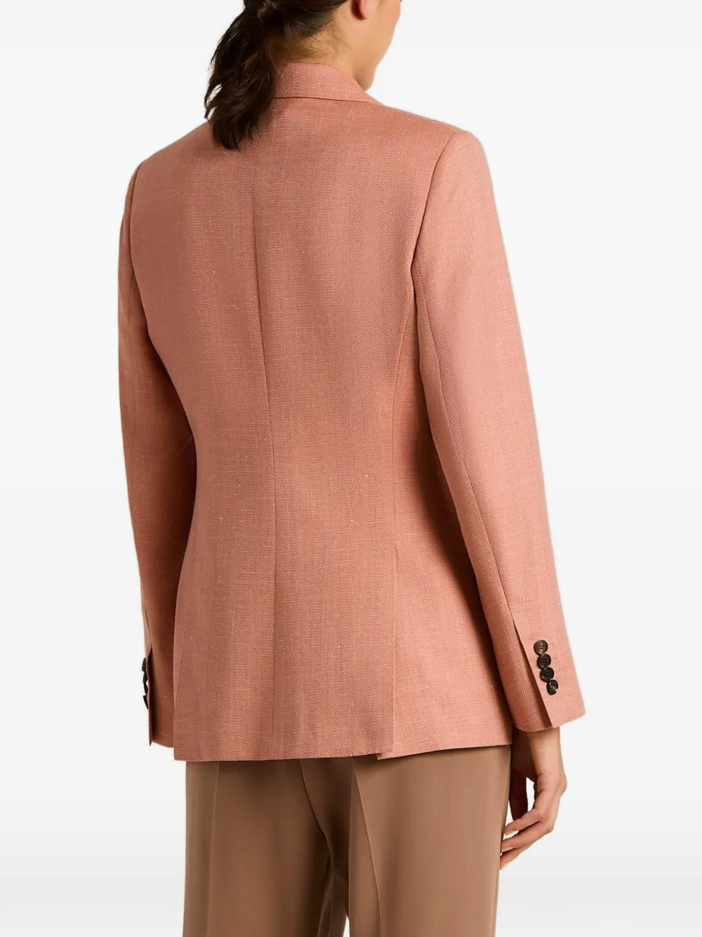 Kiton double-breasted tailored jacket Roze