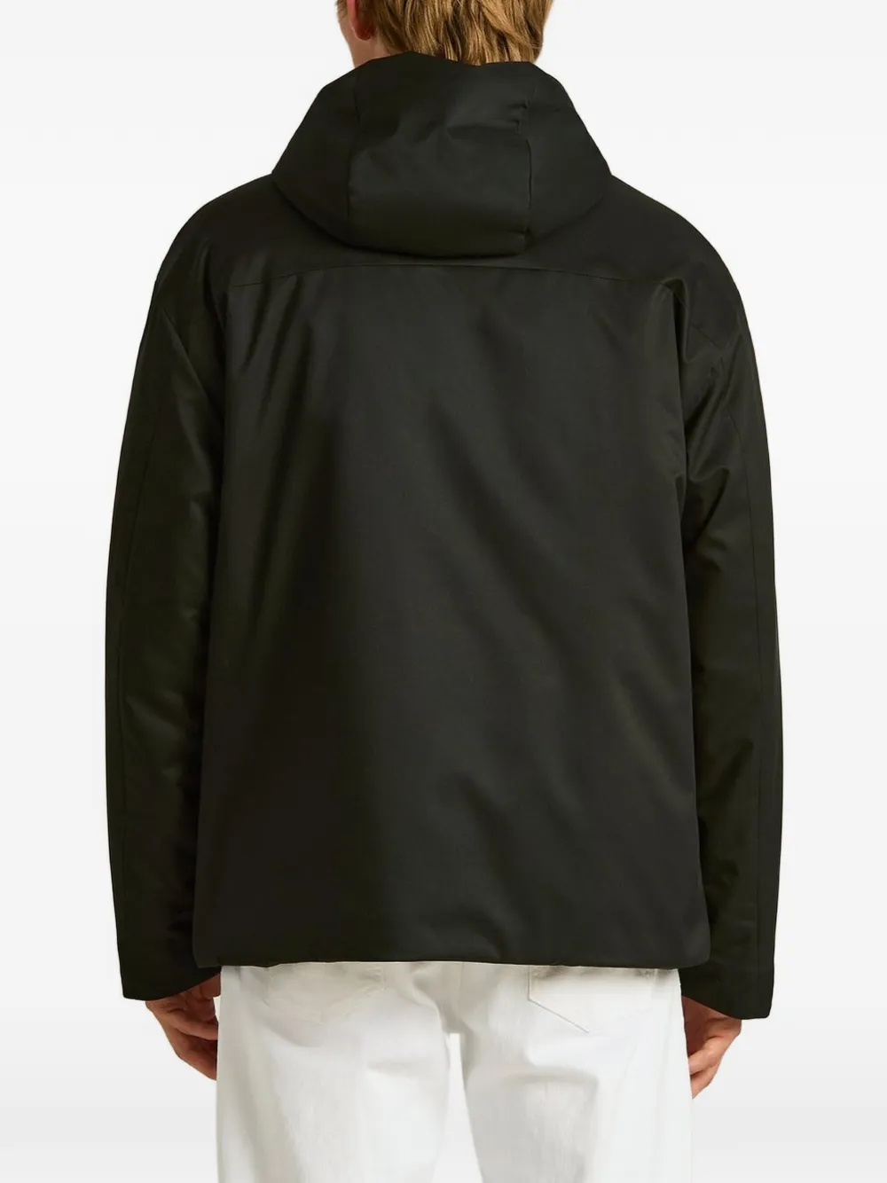 Kiton hooded technical jacket Zwart