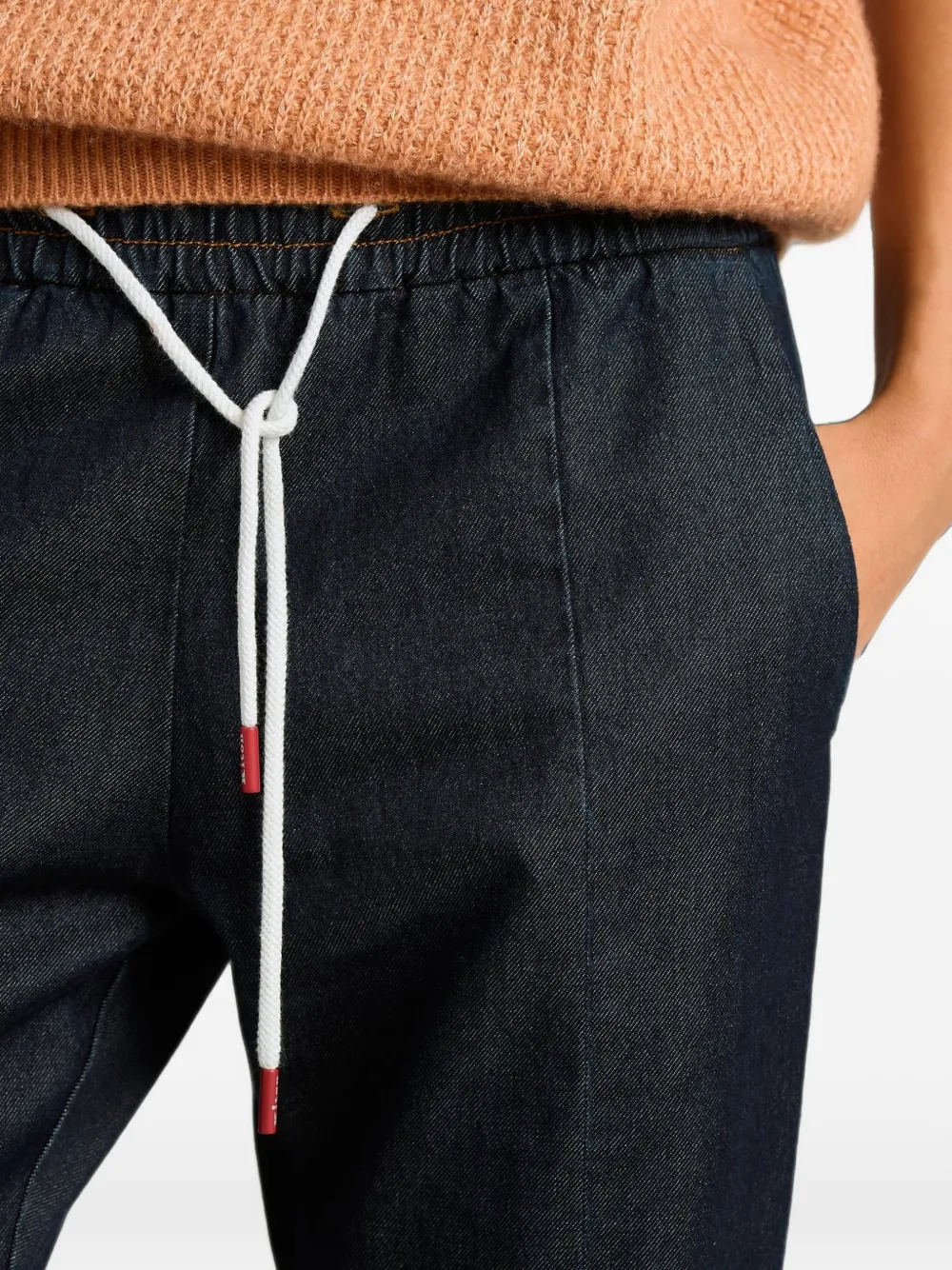 Kiton drawstring elasticated jeans Blauw