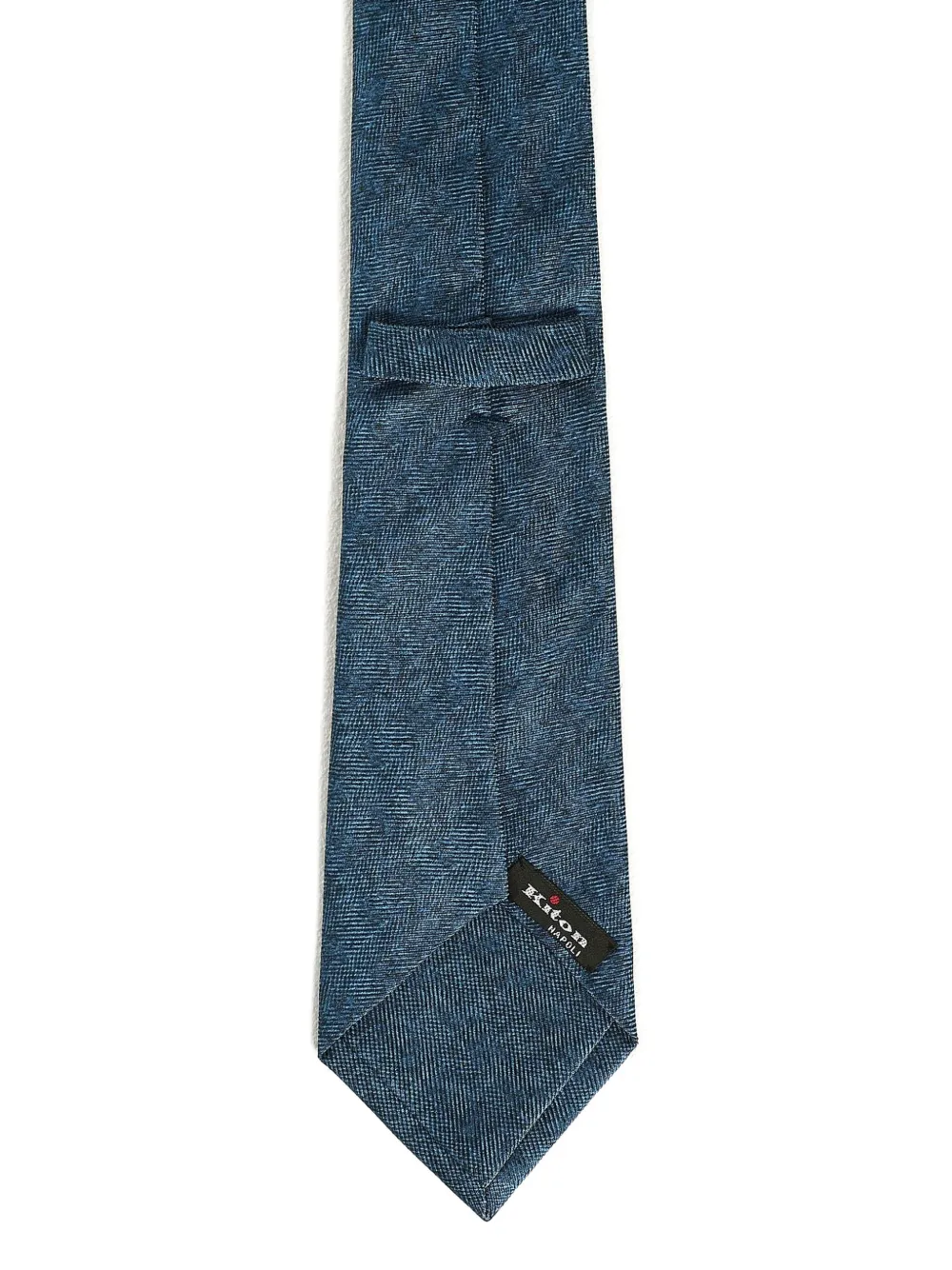 Kiton Zijden stropdas met patroon Blauw