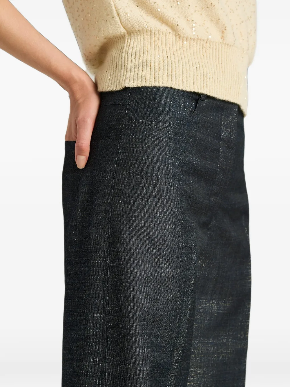 Kiton pressed-crease tailored trousers Zwart