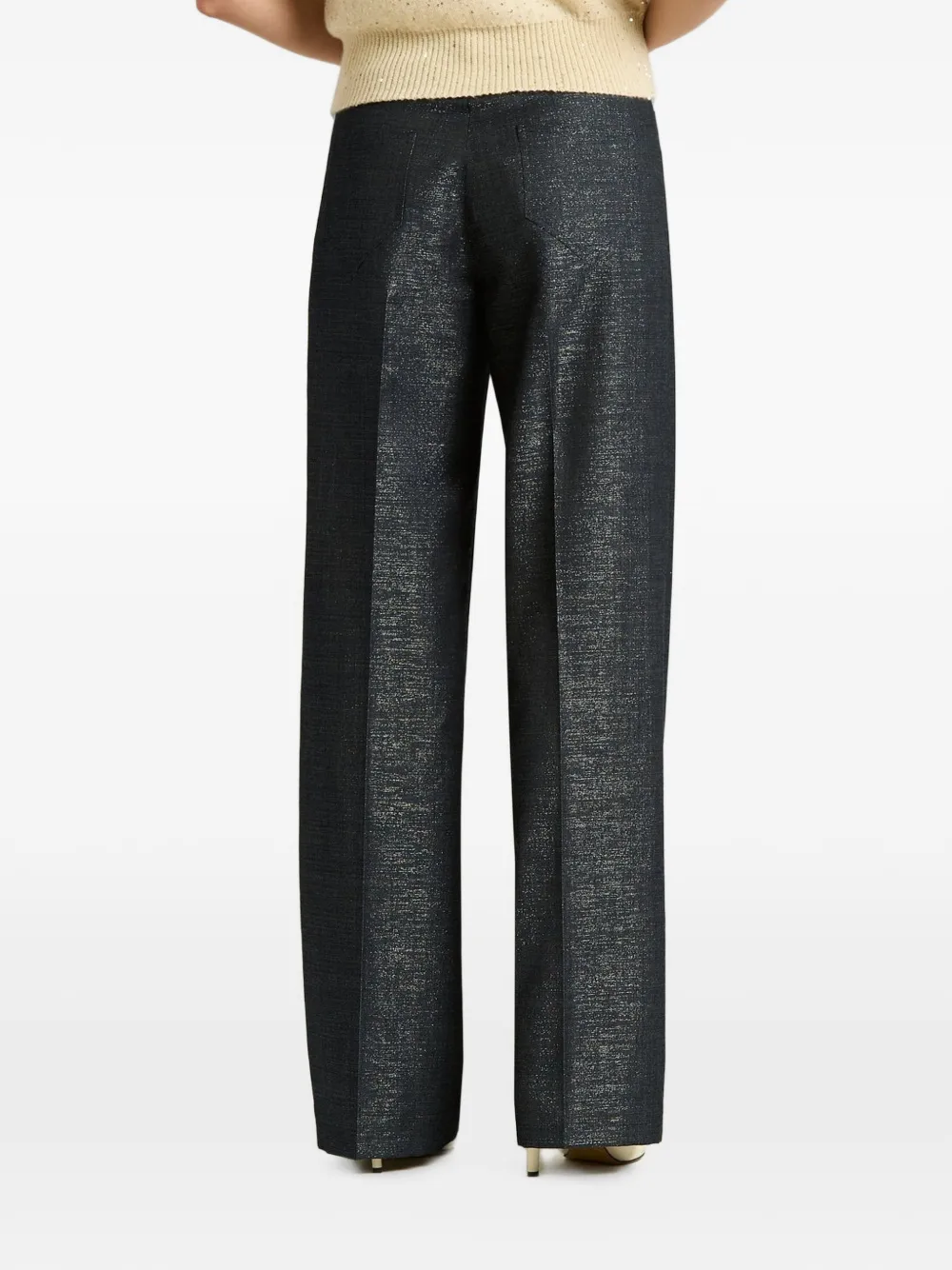 Kiton pressed-crease tailored trousers Zwart