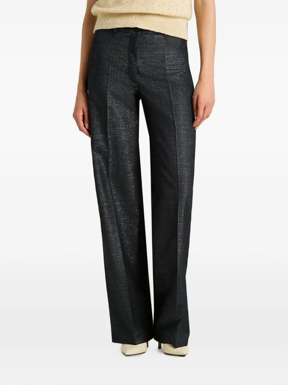 Kiton pressed-crease tailored trousers Zwart