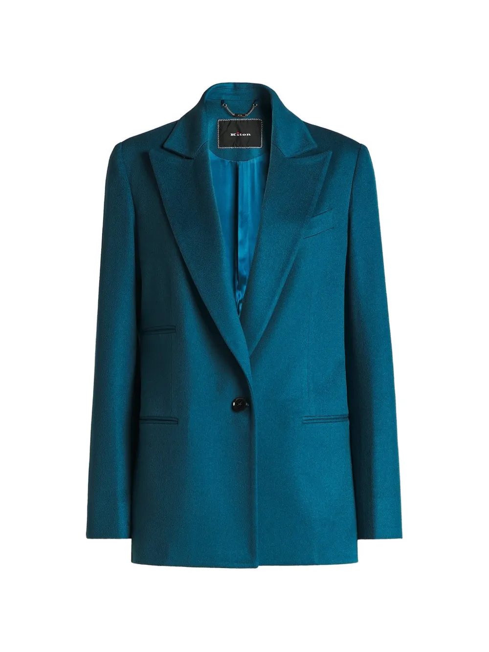 Kiton single-breasted long-sleeve blazer Blauw