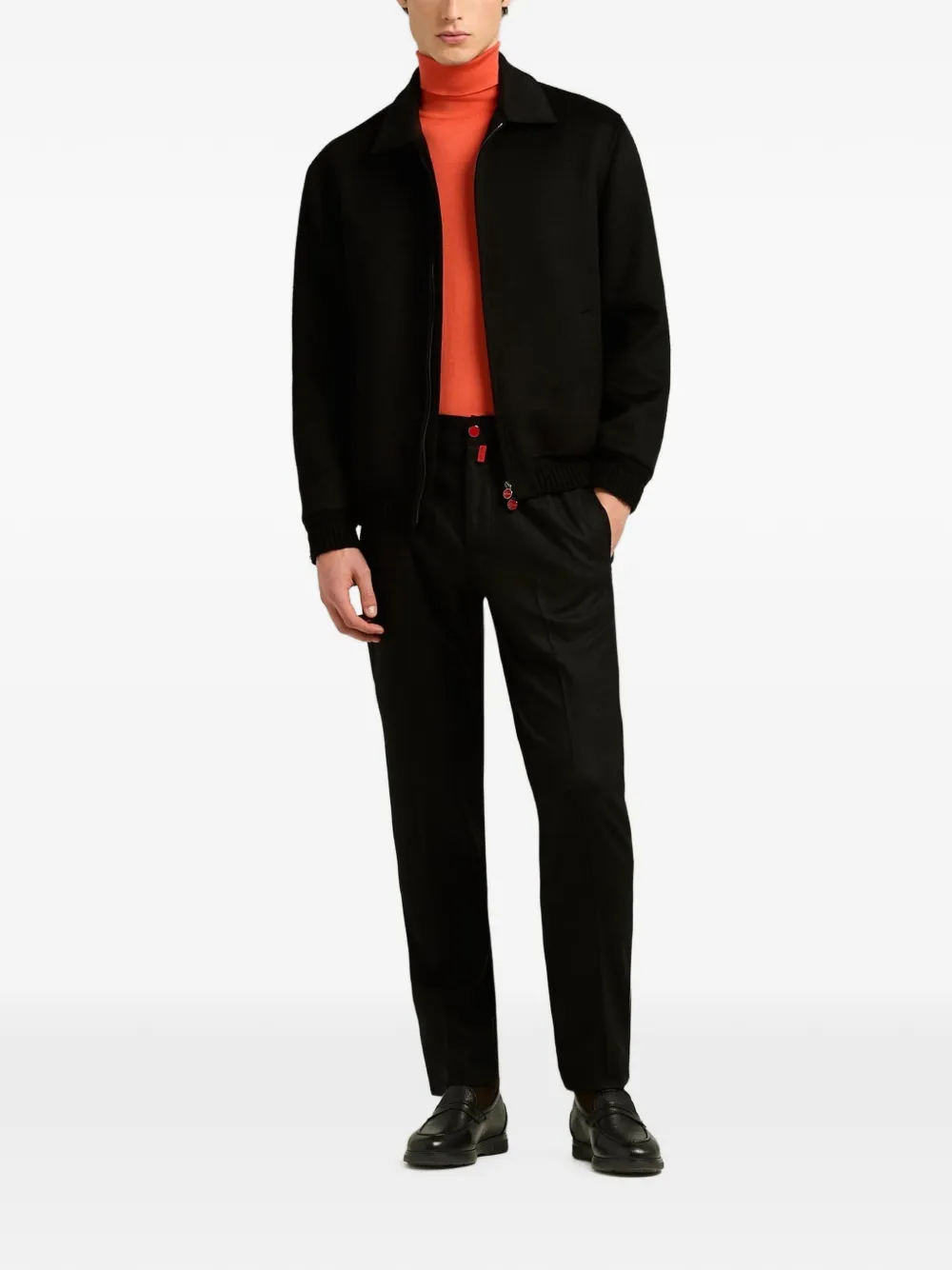 Kiton cashmere bomber jacket Zwart