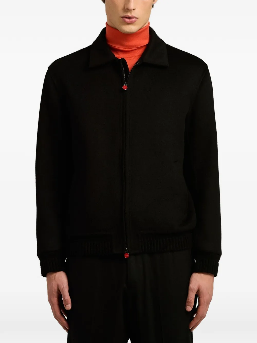 Kiton cashmere bomber jacket Zwart