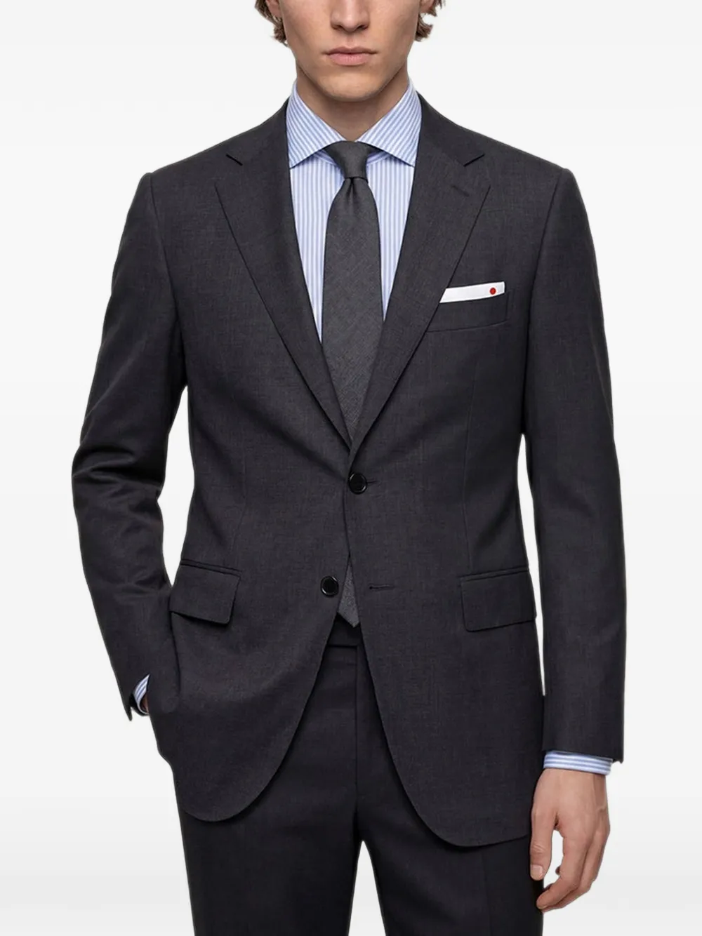 Kiton Wollen stropdas Grijs
