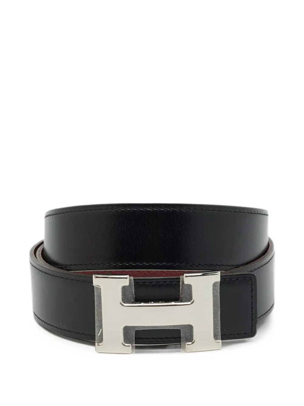 Hermès Pre-Owned 2008 reversible H-buckle belt - Nero
