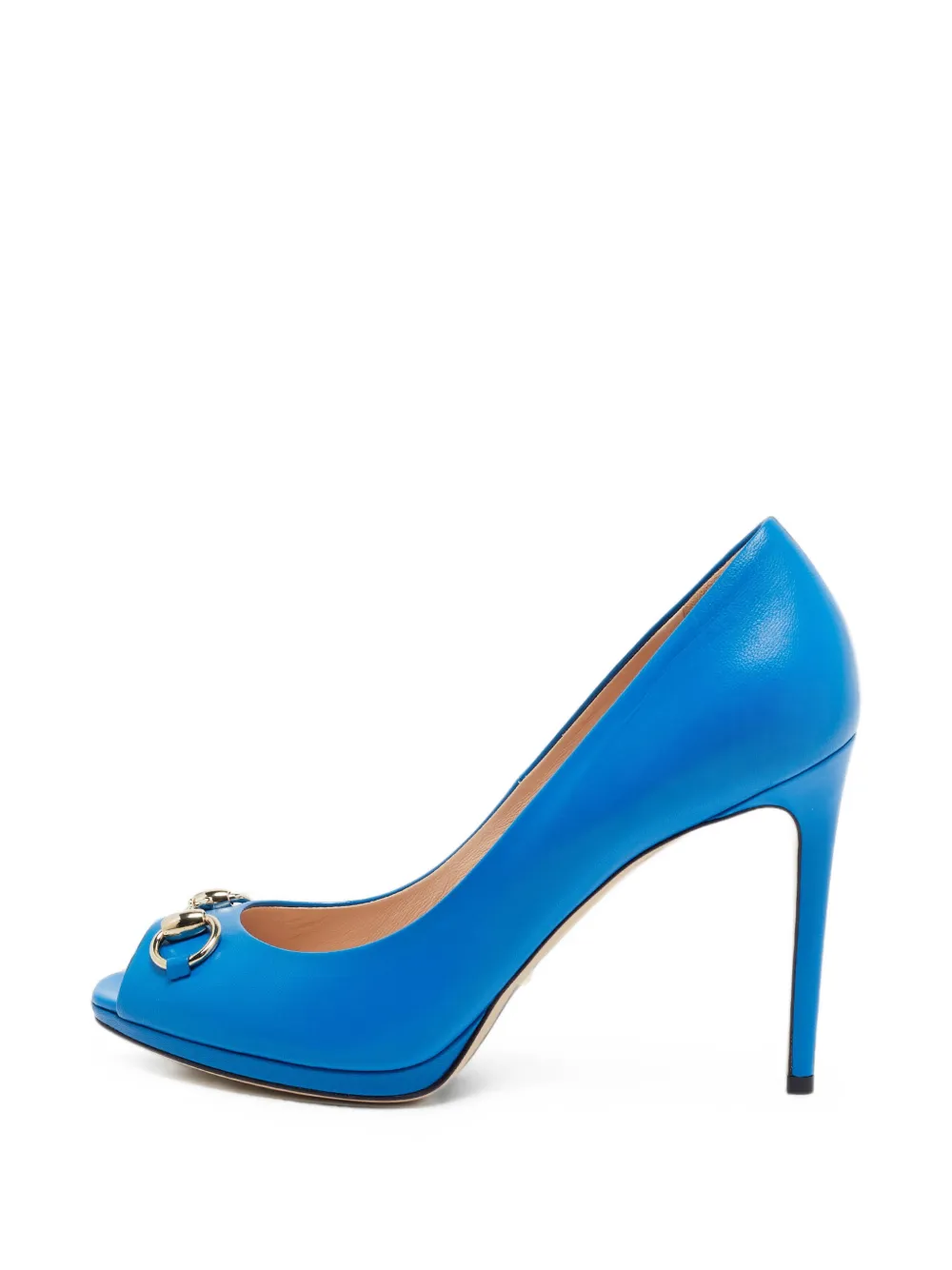 Gucci Pre-Owned Horsebit peep-toe pumps - Blau
