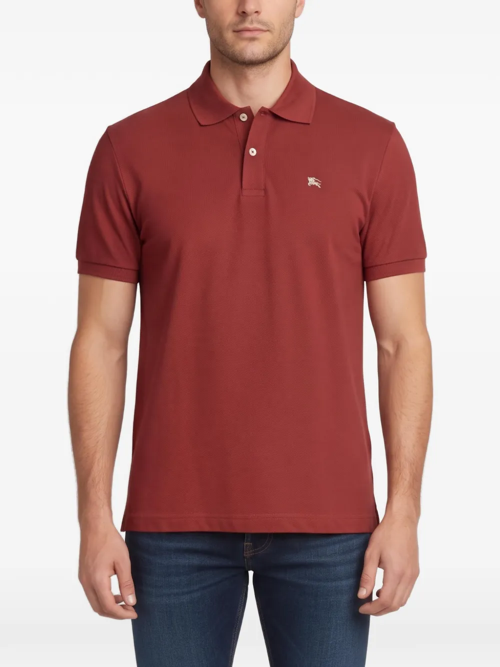 Burberry Pre-Owned logo-embroidered polo shirt - Rot