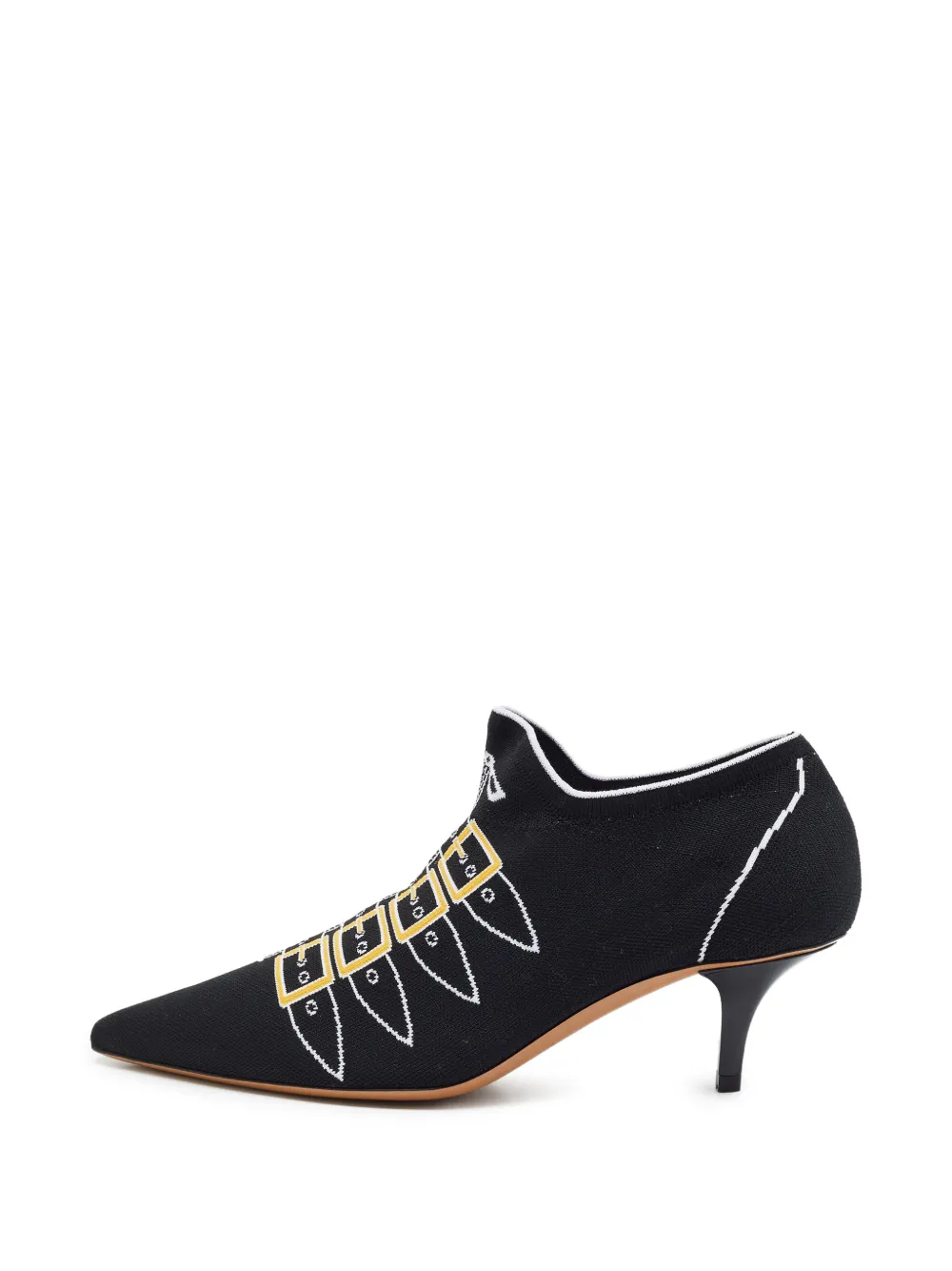 Marni Pre-Owned printed buckle pointed-toe ankle boots - Schwarz