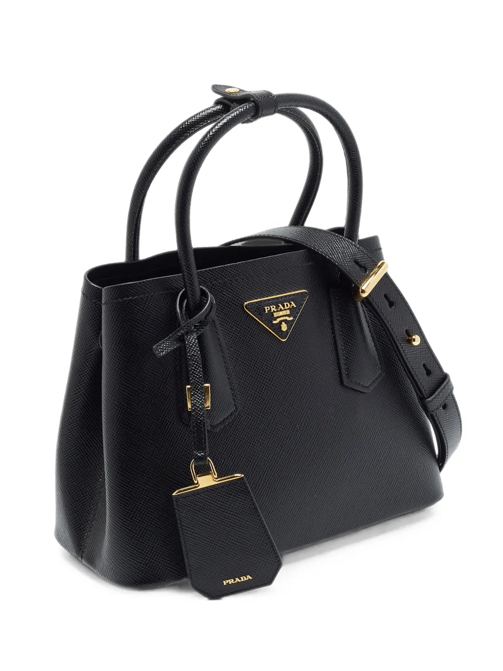 Prada Pre-Owned Double Saffiano leather tote bag - Noir Prada Pre-Owned Double Saffiano leather tote bag - Noir