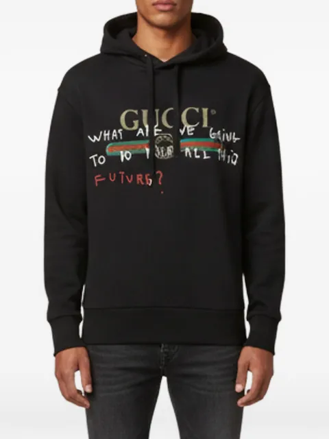 Gucci Pre-Owned Coco Capitan logo印花连帽衫