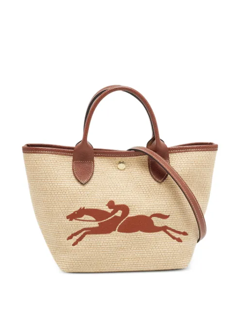 Longchamp Le Panier Pliage leather-trim tote bag