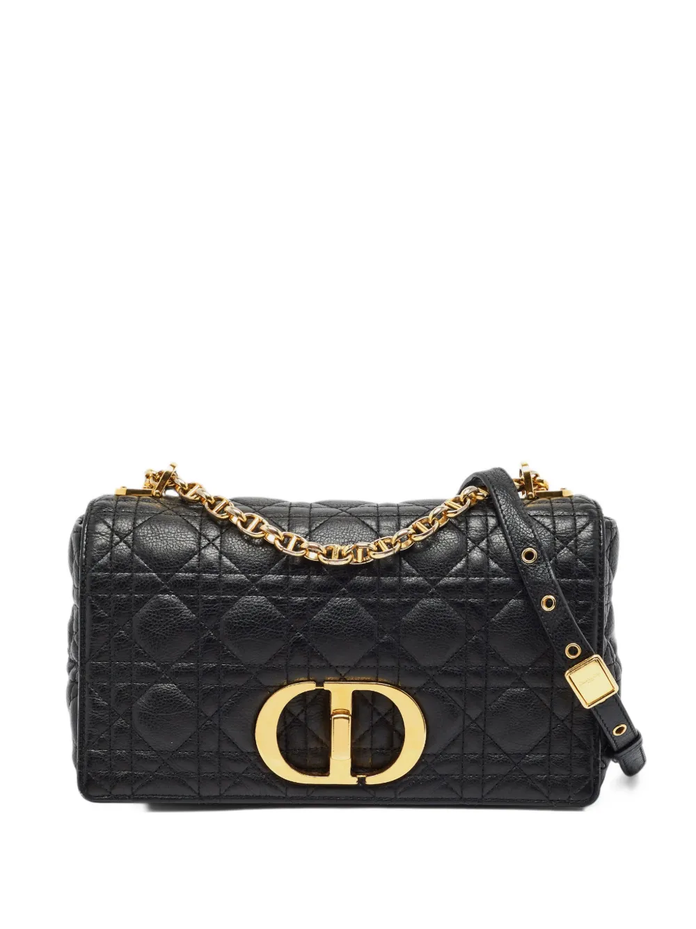 Christian Dior Pre-Owned Mittelgroße Caro Cannage Schultertasche - Schwarz