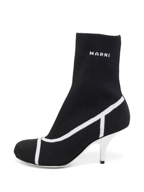 Marni Pre-Owned botas estilo calcetín con logo en intarsia