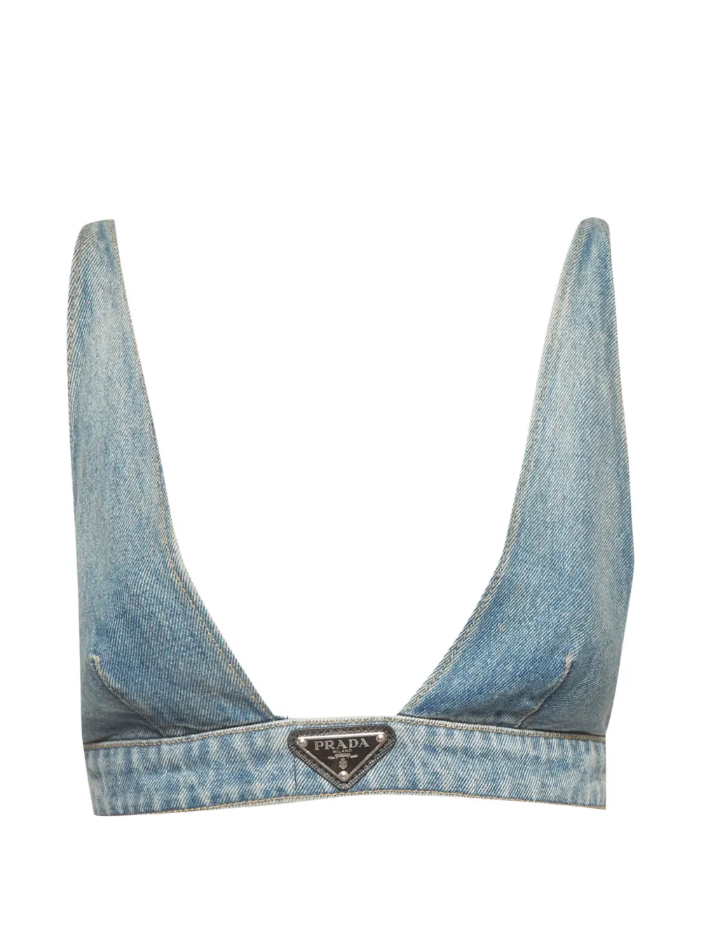 Prada Pre-Owned logo-plaque bralette top - Blu