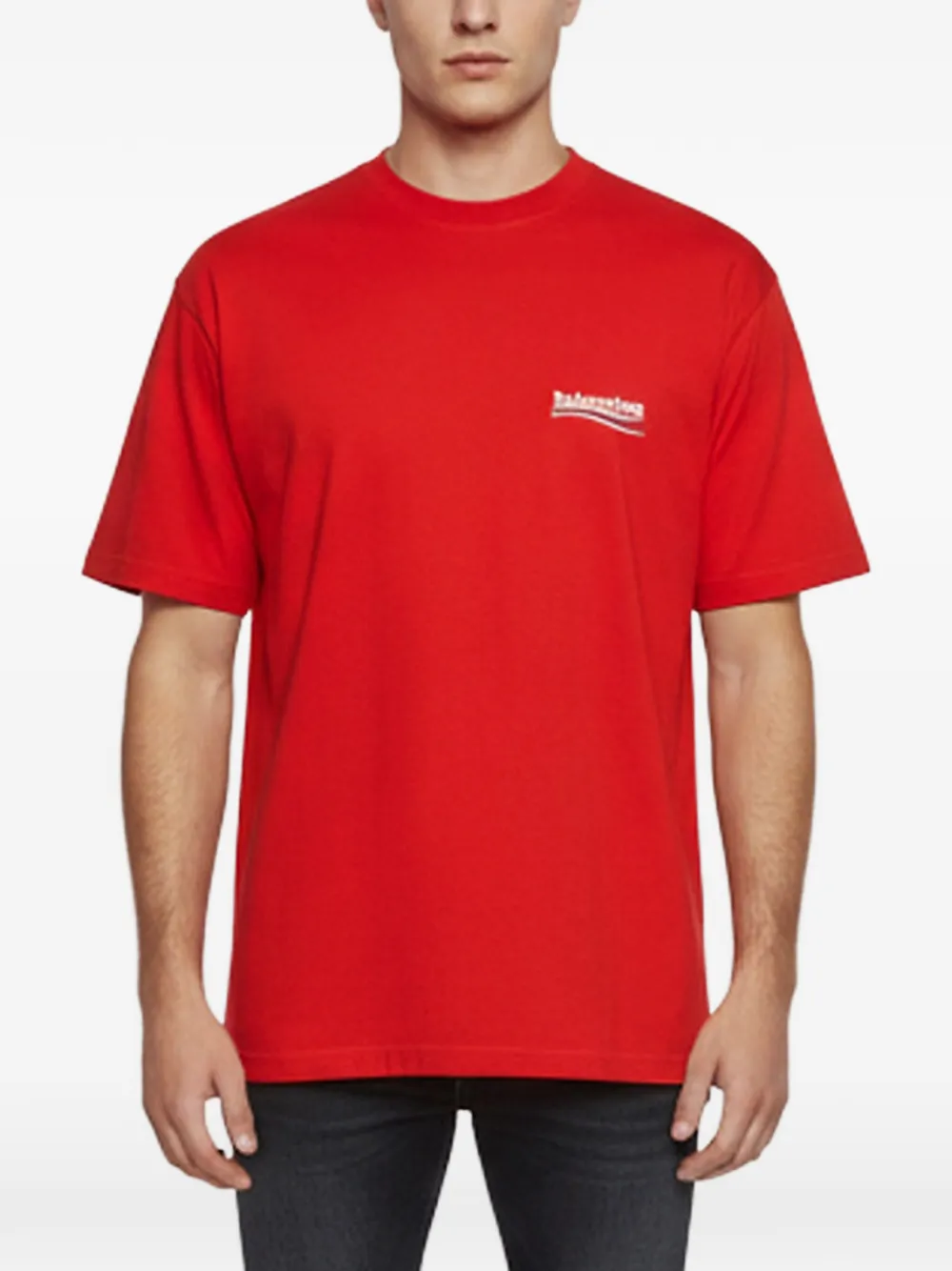 Balenciaga Pre-Owned logo-embroidered oversized T-shirt - Rot