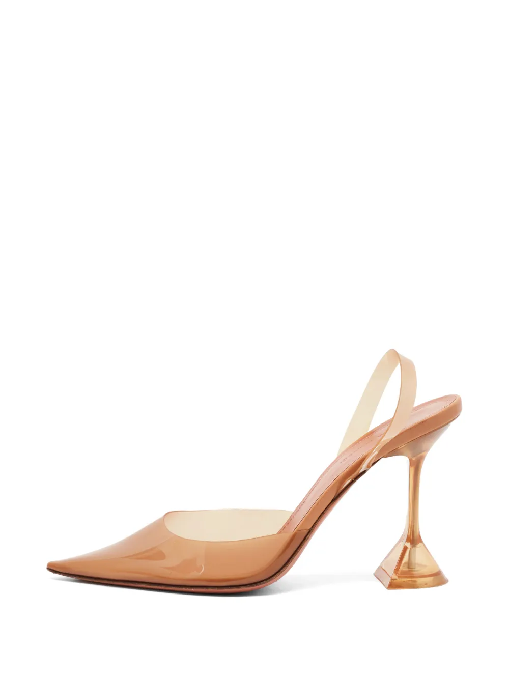 Amina Muaddi Holli glass slingback pumps - Nude
