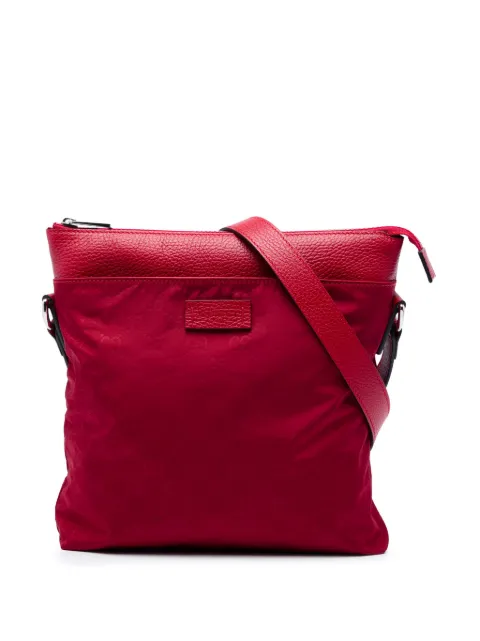 Gucci Pre-Owned GG 尼龙扁平邮差包斜挎包(2016-2026年典藏款)