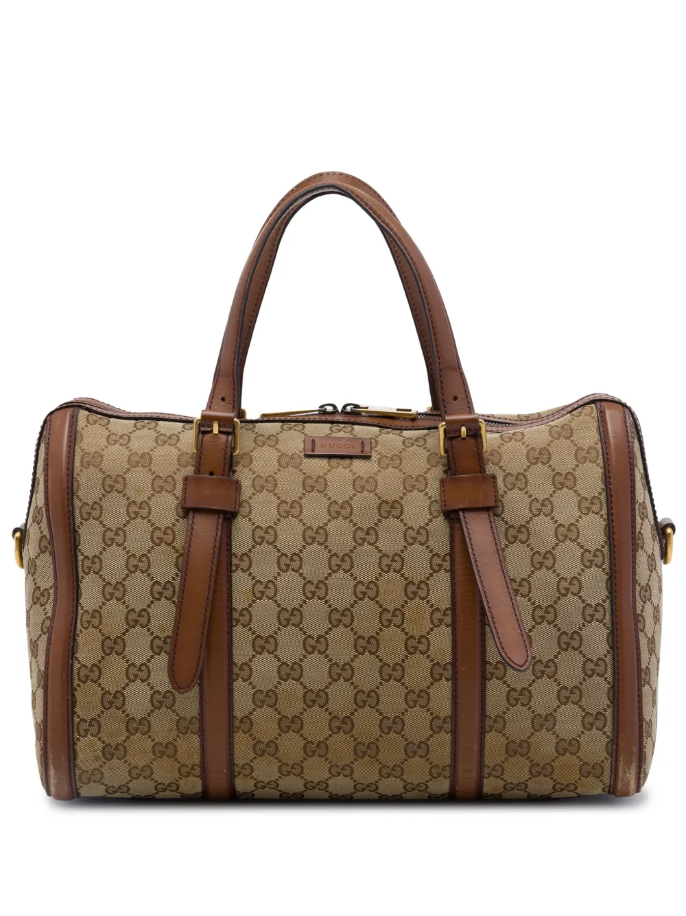 Gucci Pre-Owned 2016-2026 Medium GG Canvas Lady Web Boston Bag satchel - Toni neutri