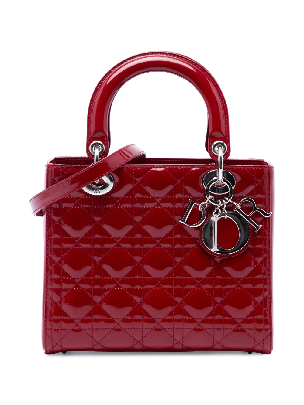 Christian Dior Pre-Owned 2013 mittelgroße Cannage Lady Dior Satchel-Tasche - Rot