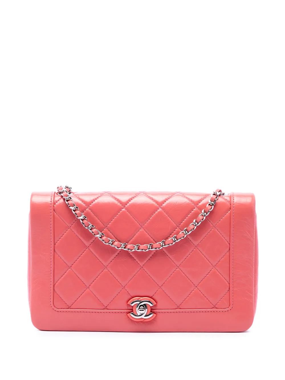 CHANEL Pre-Owned 2018 Small Quilted Crumpled Calfskin Bi Vintage Full Flap crossbody bag - Rosa