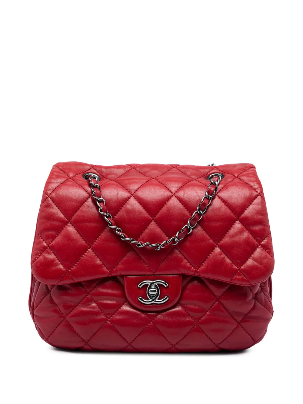 CHANEL Pre-Owned 2011 Medium Quilted Lambskin 3 Accordion Flap shoulder bag - Rosso