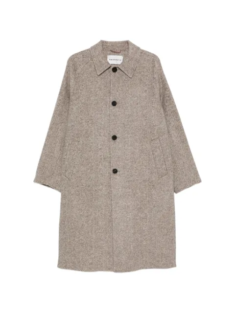 AMARANTO  herringbone-pattern raglan-sleeve coat