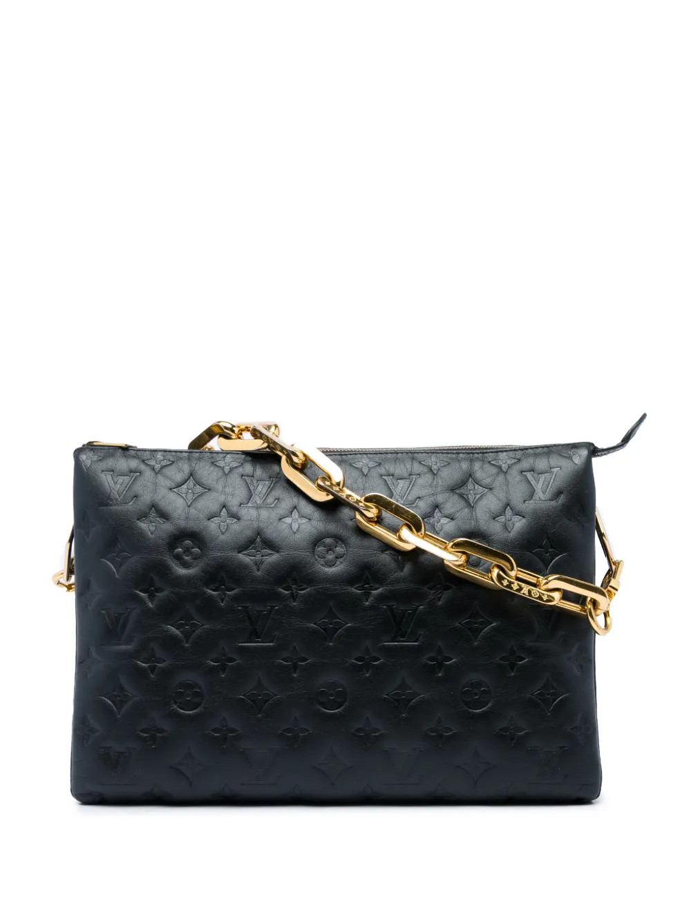 Louis Vuitton Pre-Owned 2021 Monogram Embossed Puffy Lambskin Coussin MM satchel - Nero