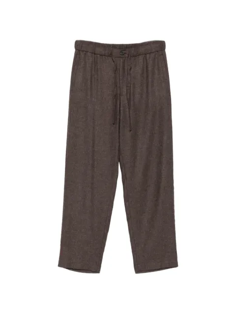 AMARANTO  drawstring-waist straight-leg trousers