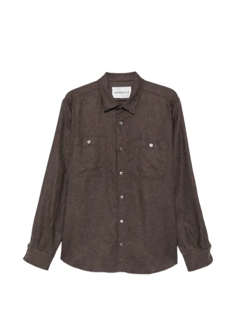 AMARANTO button-fastening chest-pocket shirt