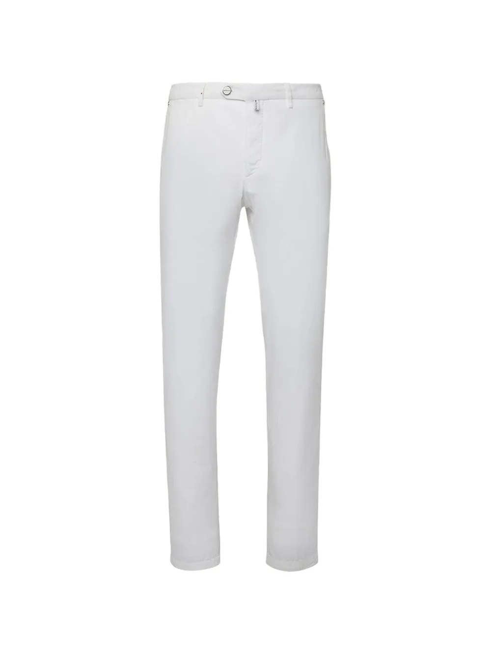 Kiton slim-fit belt-loop trousers Wit
