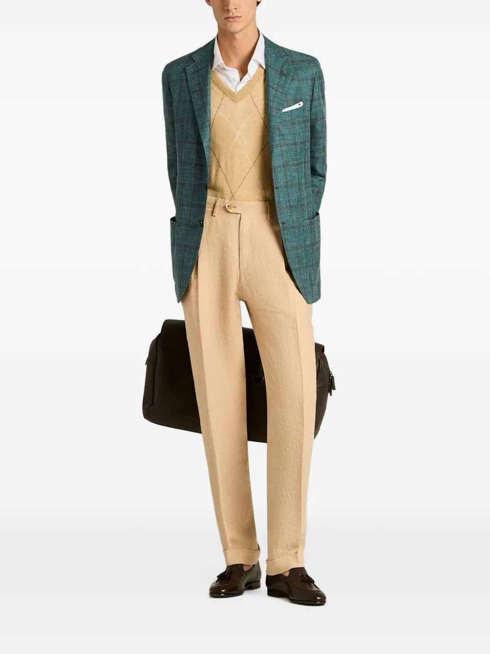 Kiton Trui met V-hals Beige