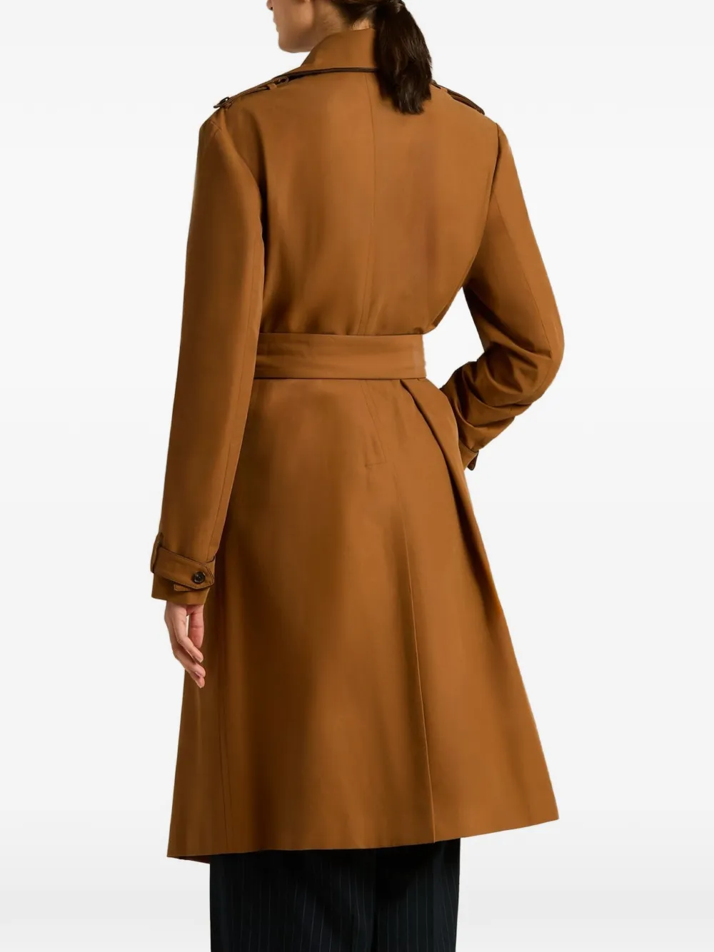 Kiton tailored belted trench coat Bruin