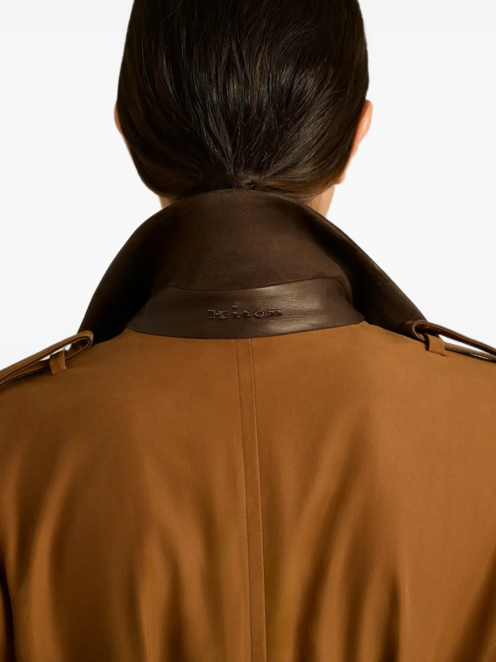 Kiton tailored belted trench coat Bruin