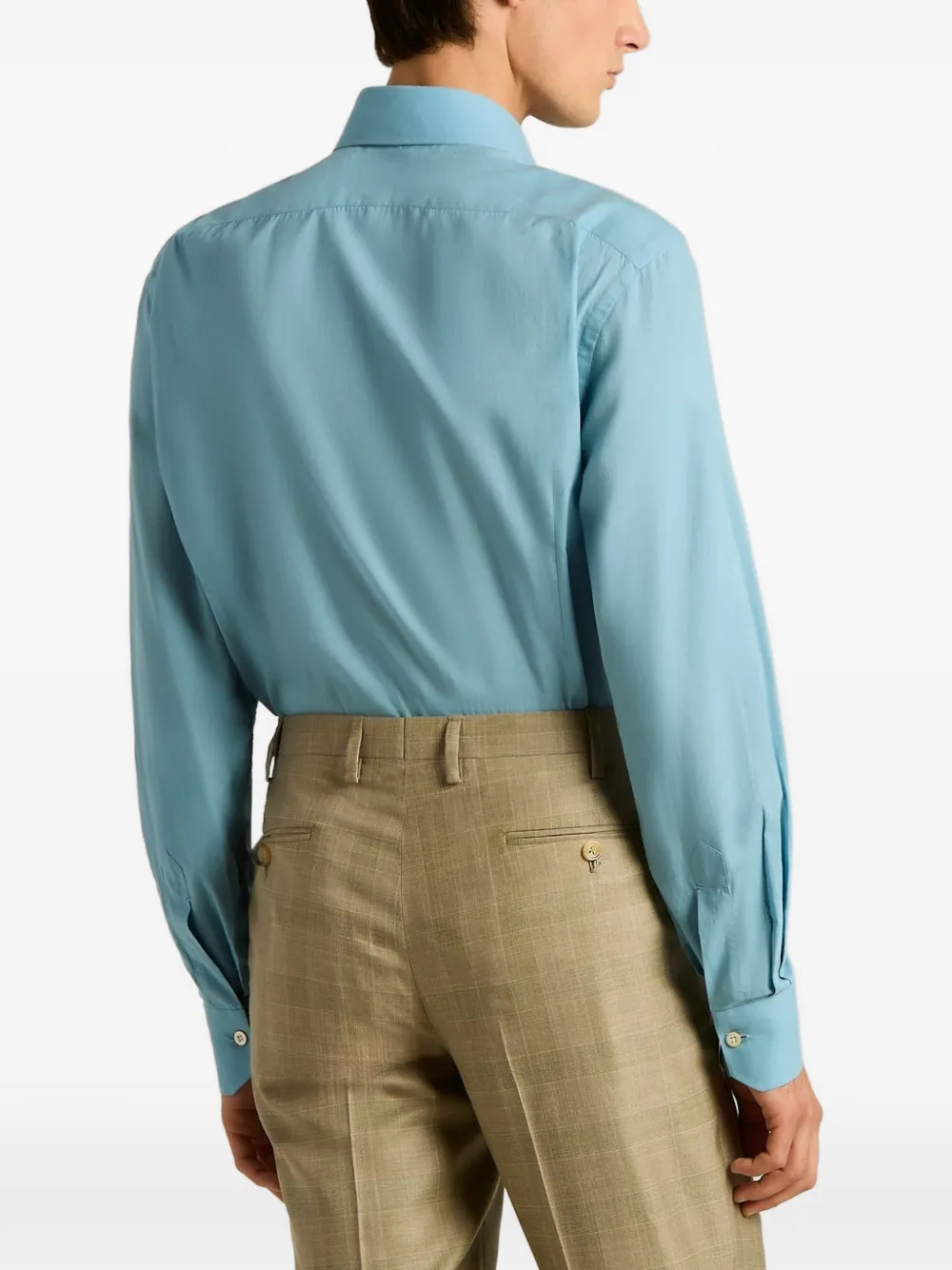 Kiton Katoenen button-up overhemd Blauw