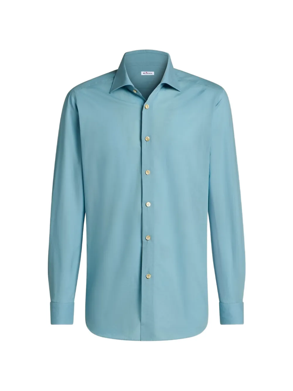Kiton Katoenen button-up overhemd Blauw