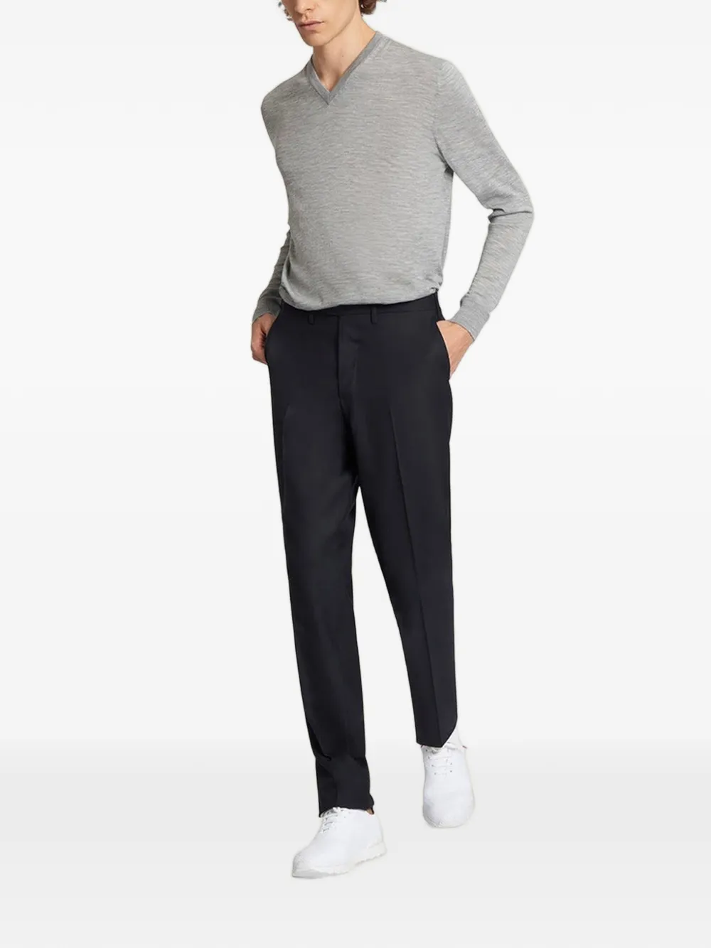Kiton Trui met V-hals Grijs
