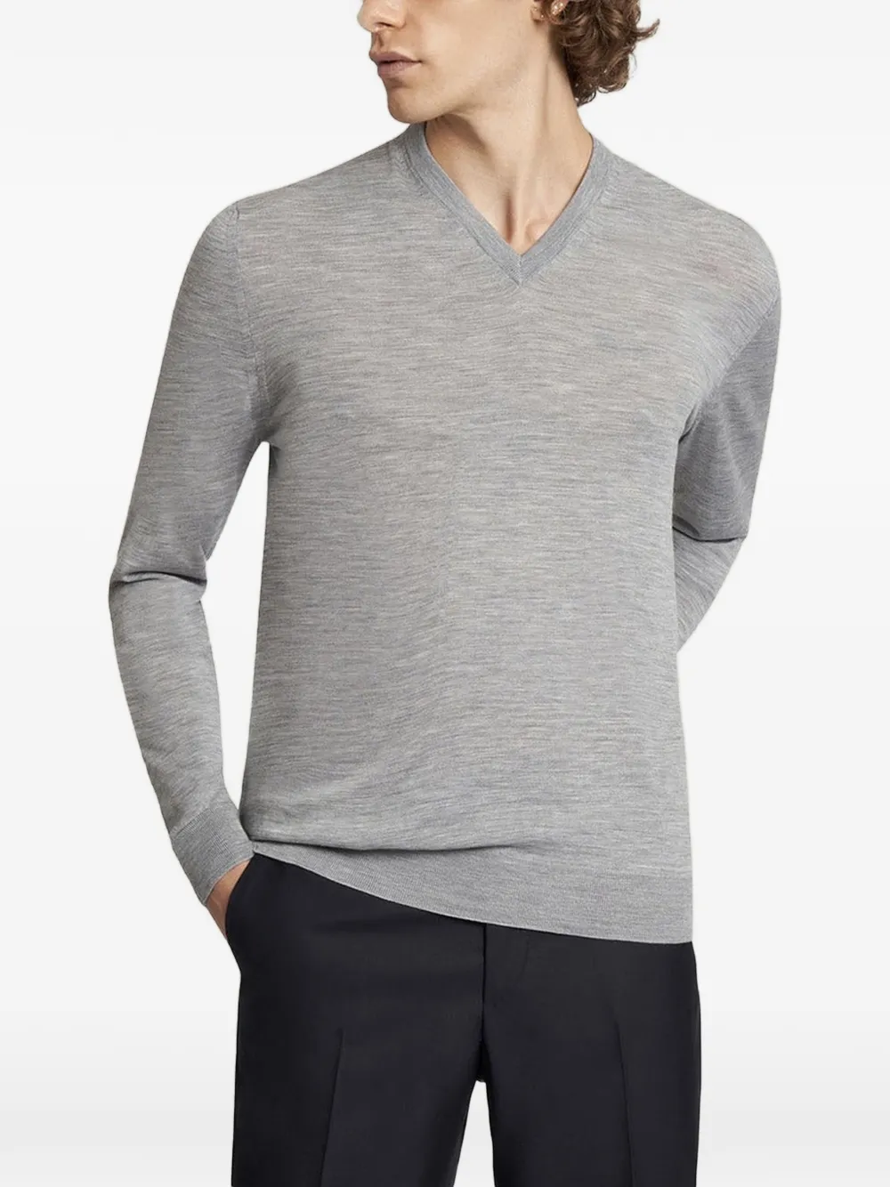 Kiton Trui met V-hals Grijs