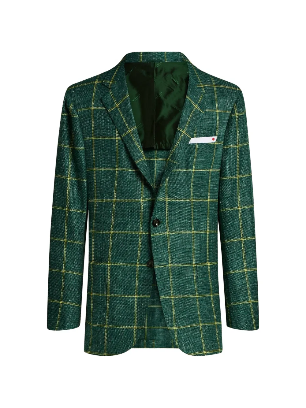 Kiton checked single-breasted blazer | Green | Image 1