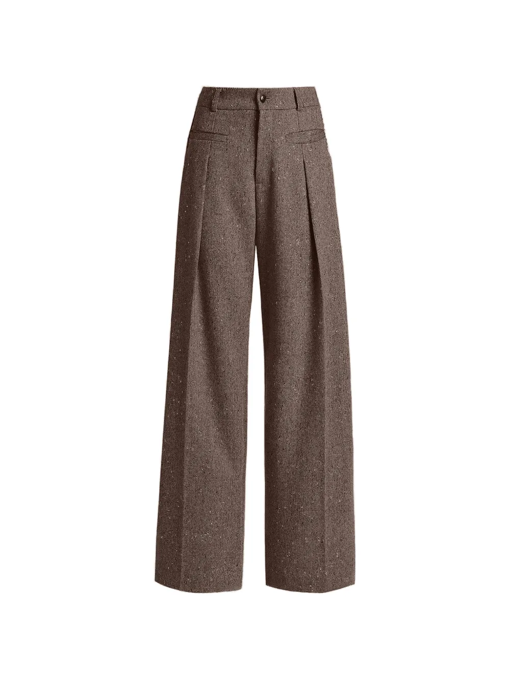 Kiton Bouclé plooibroek Bruin