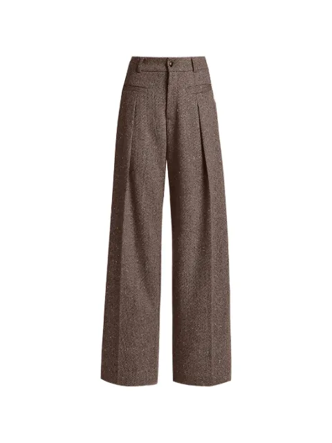 Kiton pleated bouclé trousers