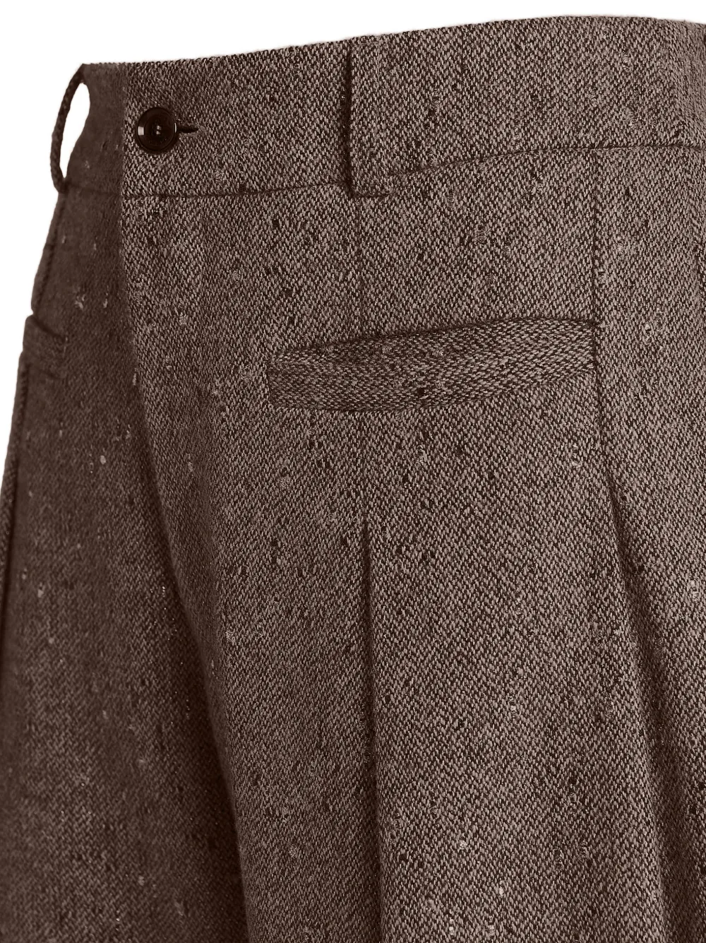 Kiton Bouclé plooibroek Bruin