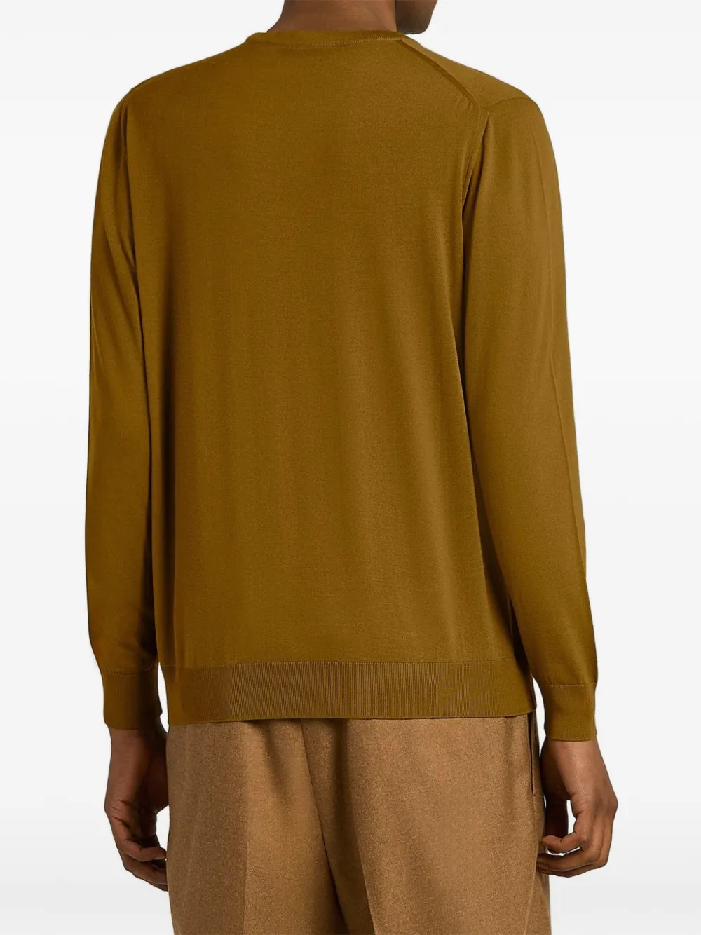 Kiton fine-knit wool sweater Geel
