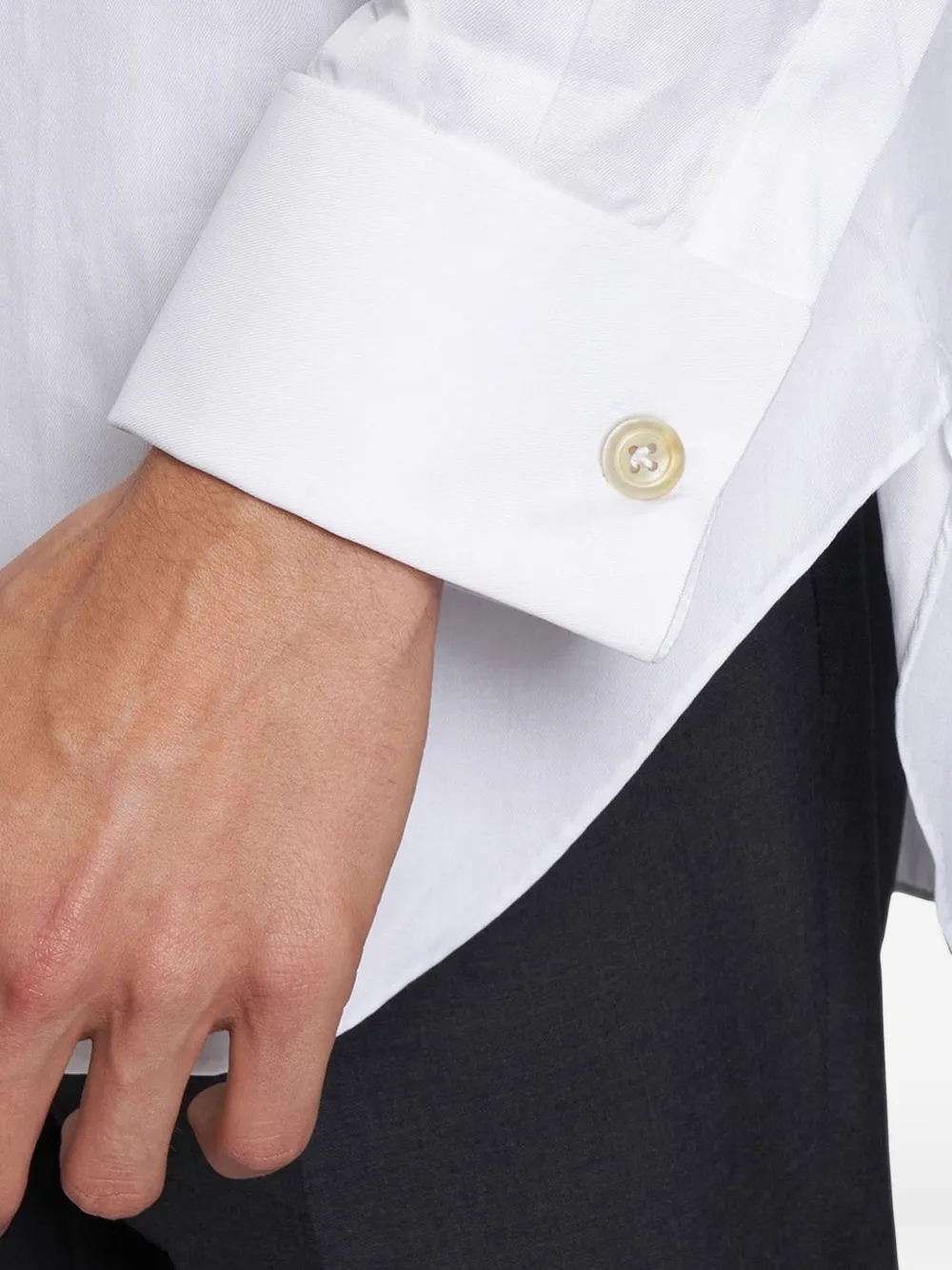 Kiton Overhemd met parelmoeren knopen Wit