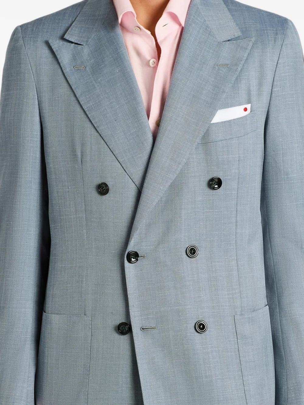 Kiton Pak met dubbele rij knopen Blauw