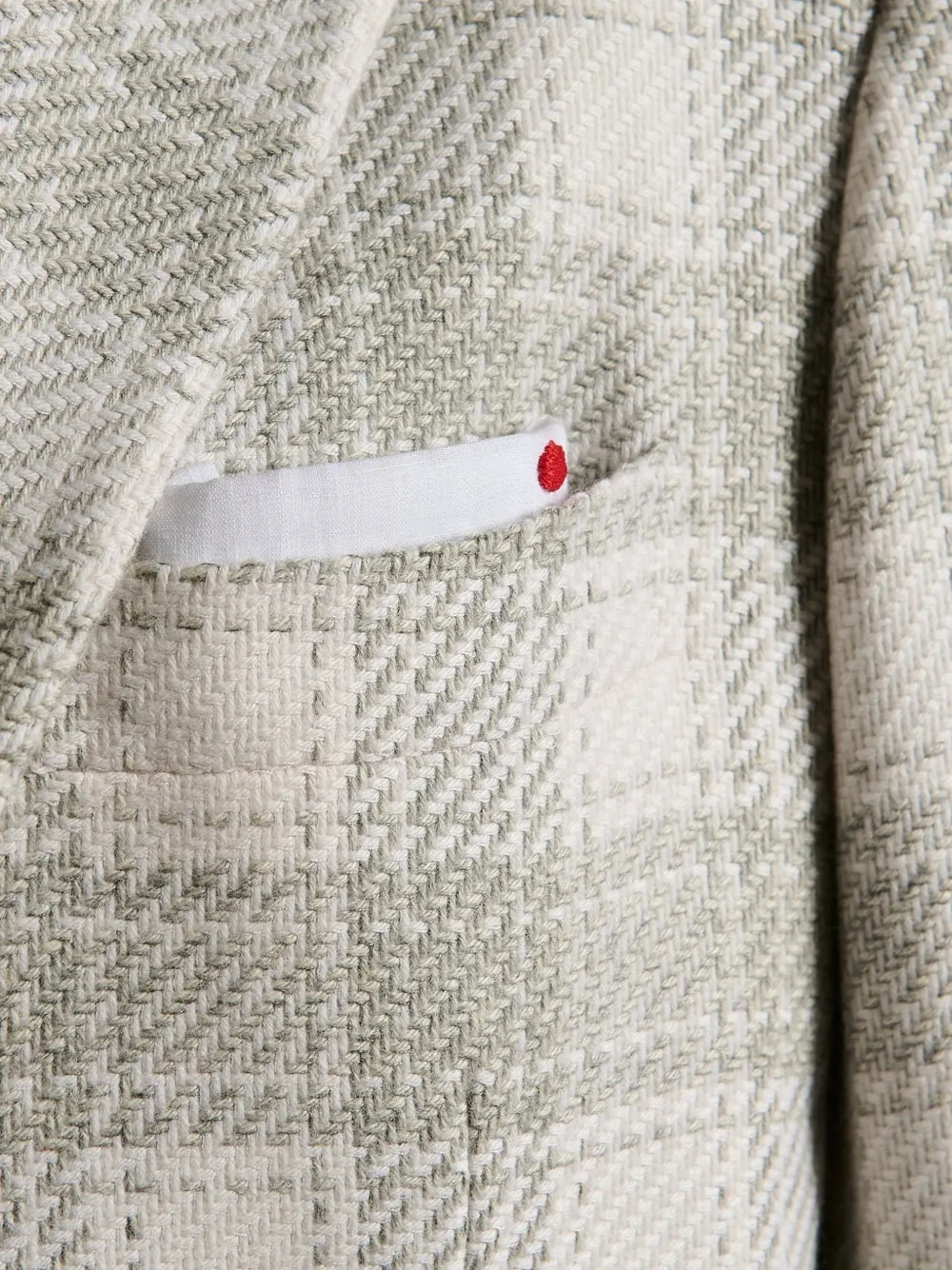 Kiton checked long-sleeve blazer Grijs